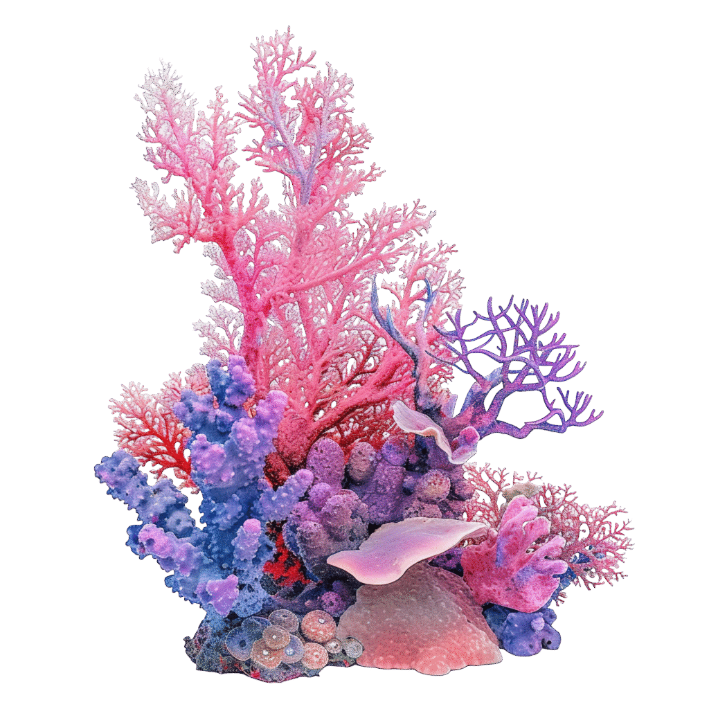 Pink and purple coral reef