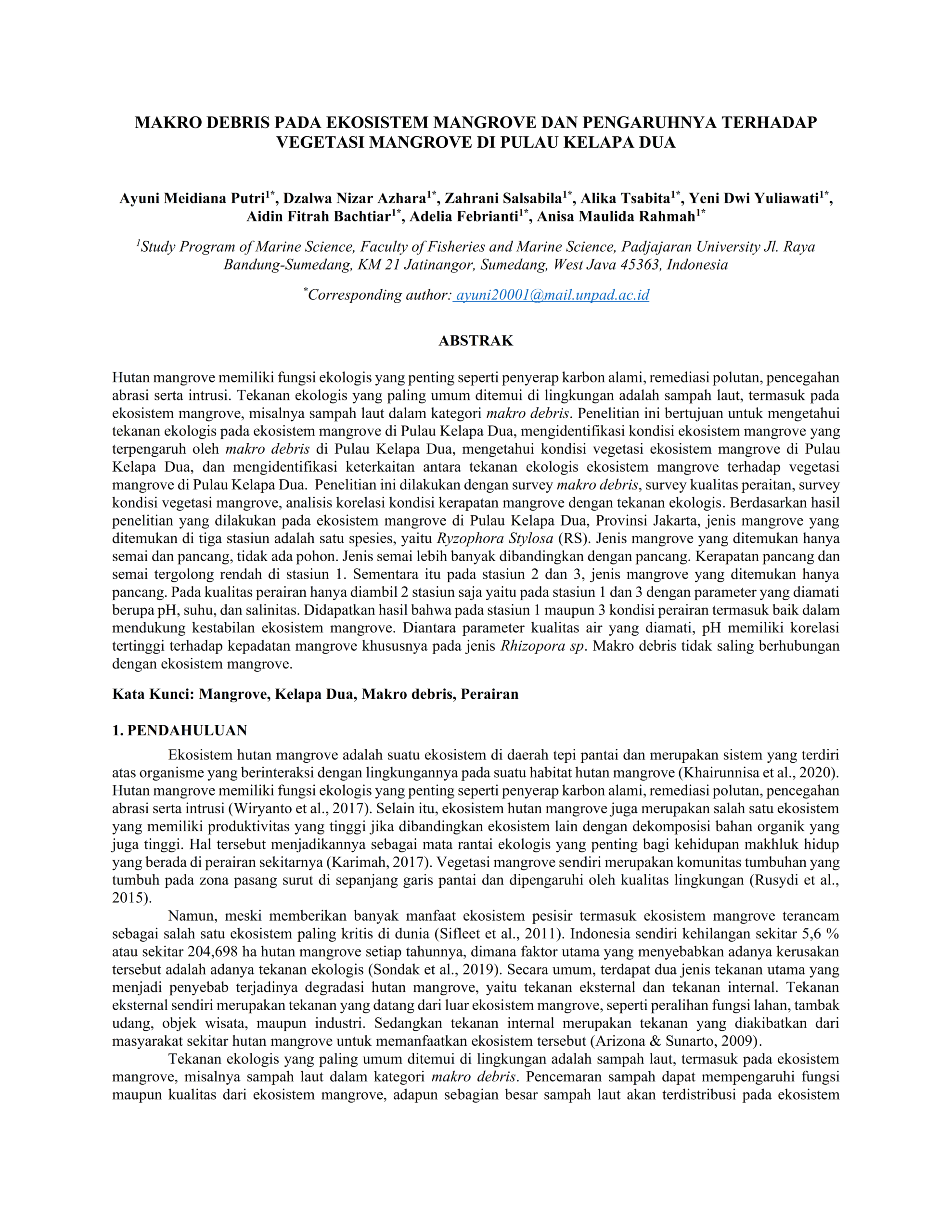 makro debris pada ekosistem mangrove dan pengaruhnya terhadap vegetasi mangrove di pulau kelapa dua 2021 001